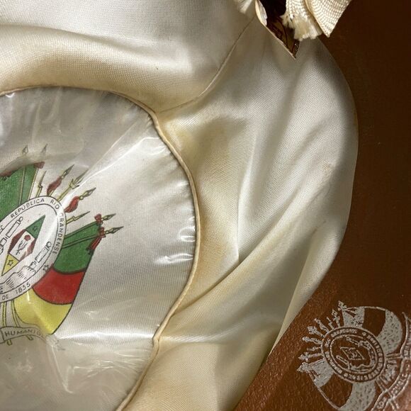 Vtg Ramenzoni Brazilian Rio Grande do Sul Hat Men Green Military Pin Pinched 57 - Picture 13 of 15